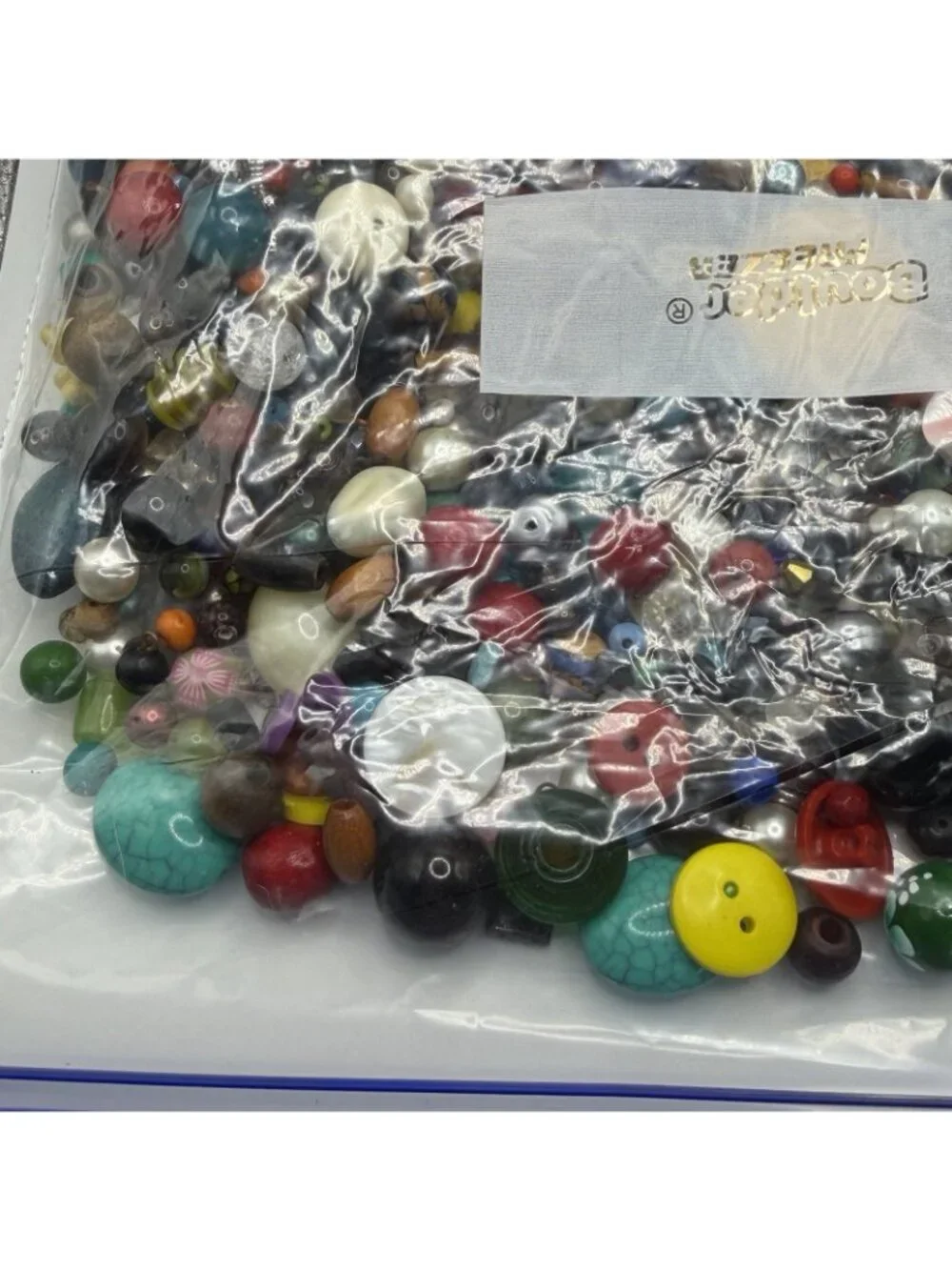 4lb Lot Of Mexed‎ Beads Glass, Metal, Plastic, Clay, Wood